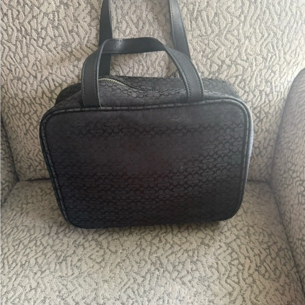 Y2K Coach Signature C black jacquard canvas cosmetic